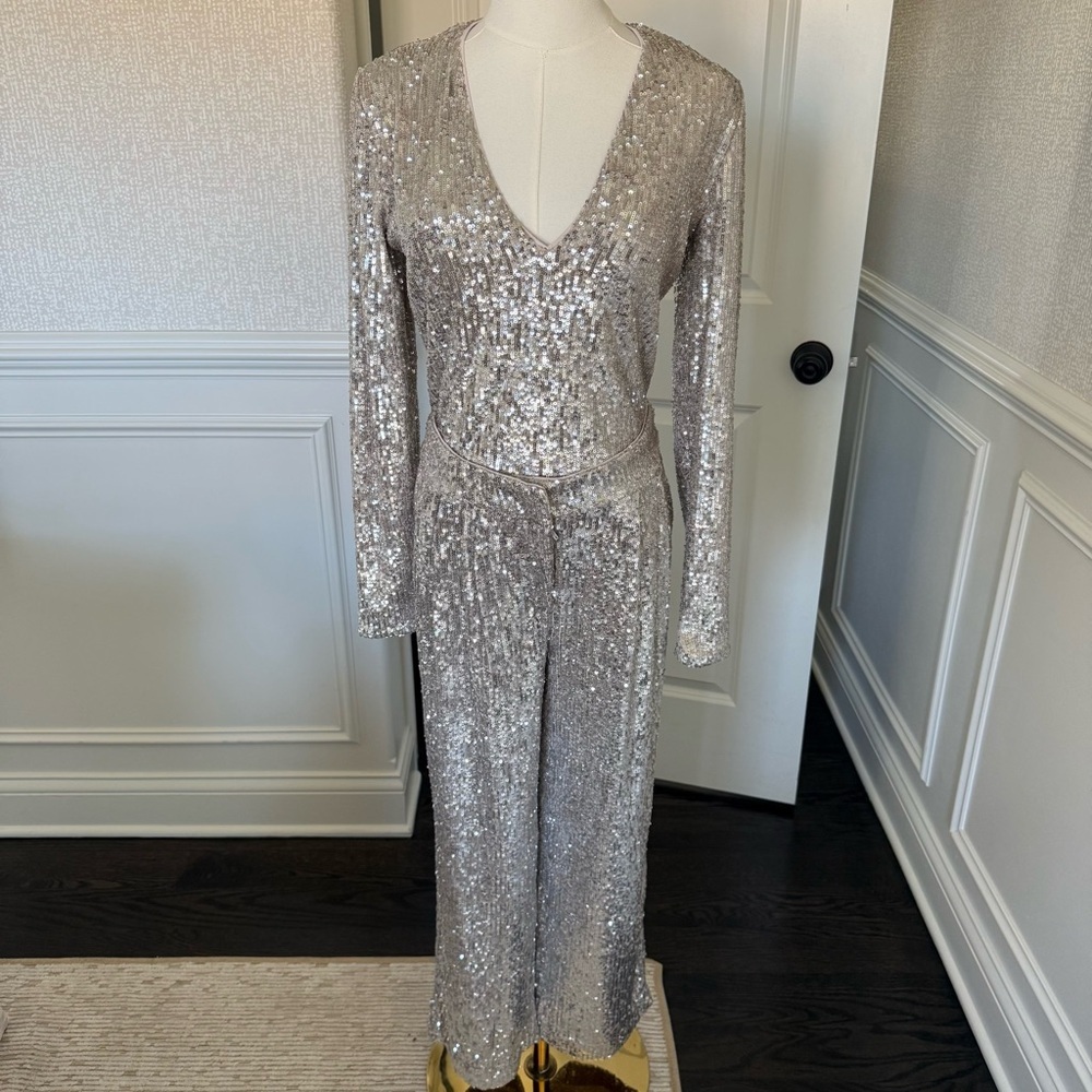 Express Silver Sequin 2 Piece Woman's Set XS & Small